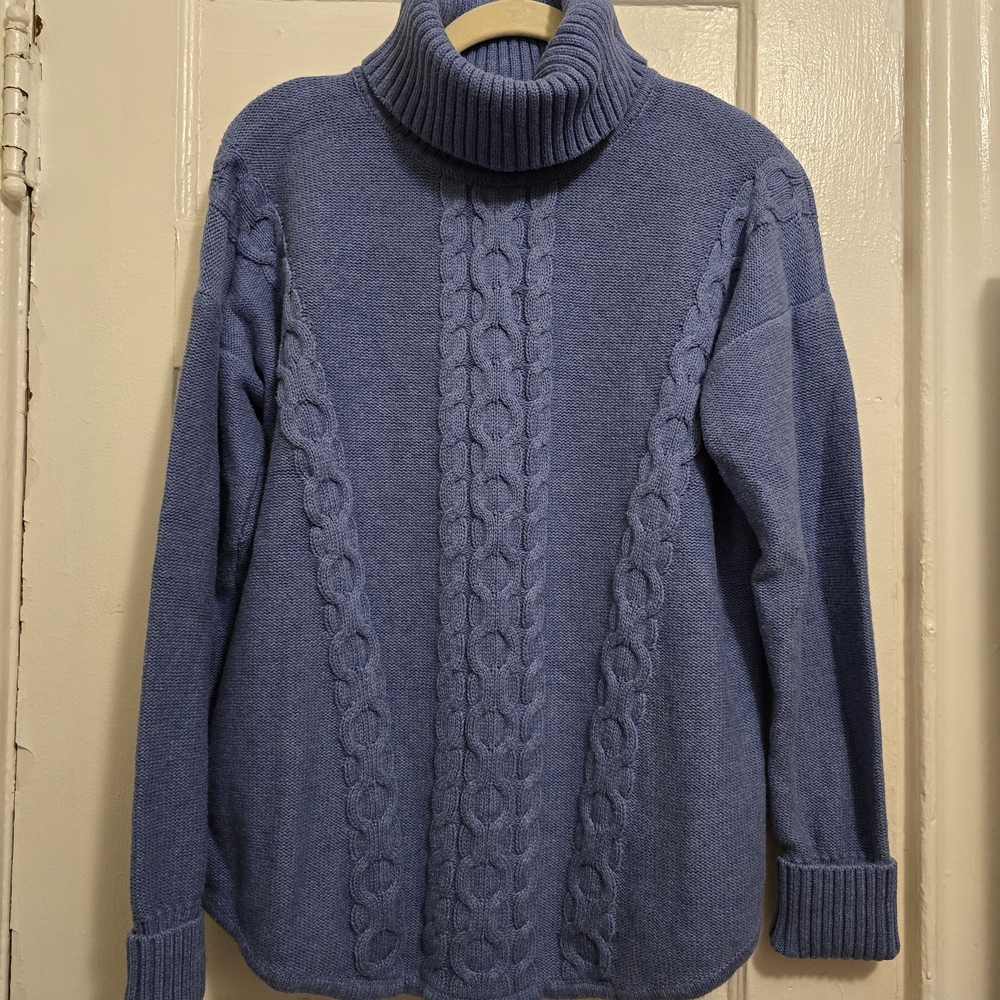 L.L. Bean Periwinkle Cable Knit Sweater
